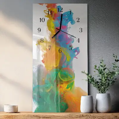 Verticale rechthoekige glazen wandklok Patroon