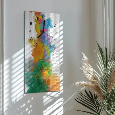 Verticale rechthoekige glazen wandklok Patroon