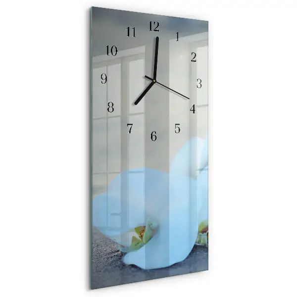 Decoratieve glazen klok verticaal Orchidee