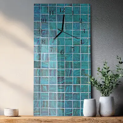 Glazen klok verticaal Blauwe tegels