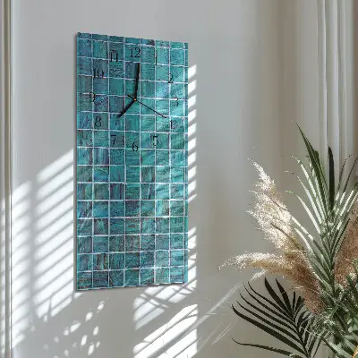 Glazen klok verticaal Blauwe tegels