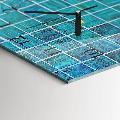 Glazen klok verticaal Blauwe tegels