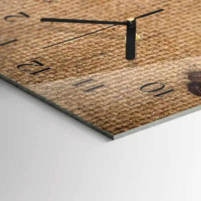 Verticale moderne glazen wandklok Koffiebonen