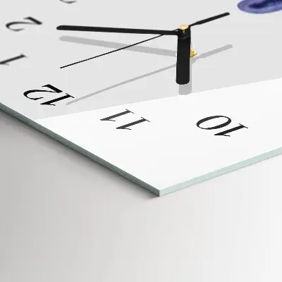 Verticale rechthoekige glazen wandklok Hand