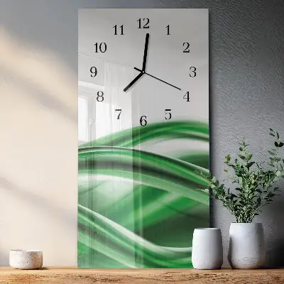 Verticale moderne glazen wandklok Abstractie