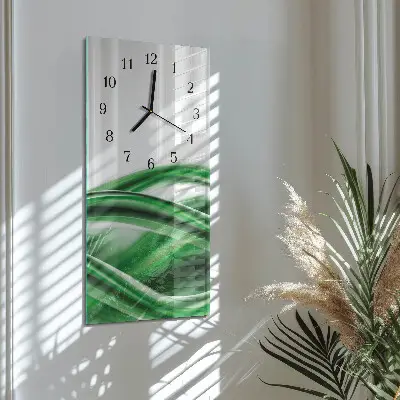 Verticale moderne glazen wandklok Abstractie