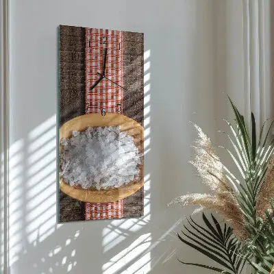 Verticale rechthoekige glazen wandklok Zeezout