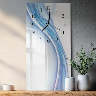 Decoratieve glazen klok verticaal Blauwe abstractie