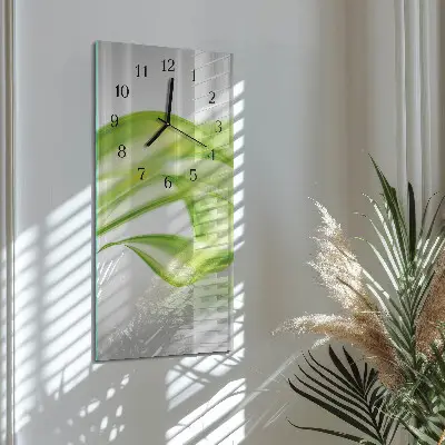 Rechthoekige glas klok verticaal Abstracte lijnen