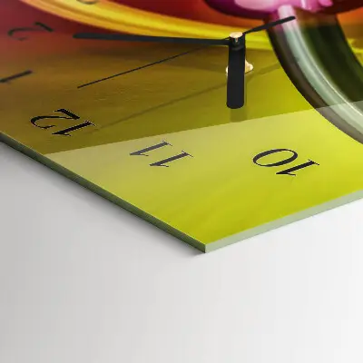 Verticale rechthoekige glazen wandklok Abstractie
