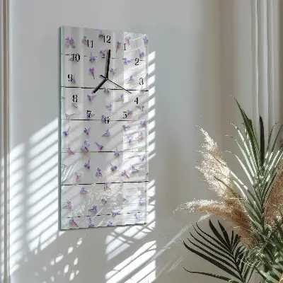 Verticale rechthoekige glazen wandklok Patroon
