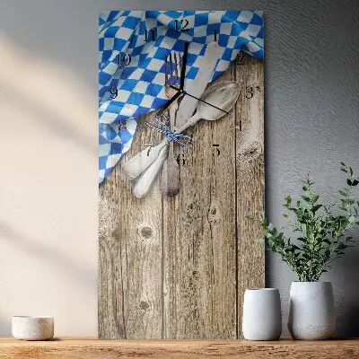 Glazen klok verticaal Beierse houten plaquette