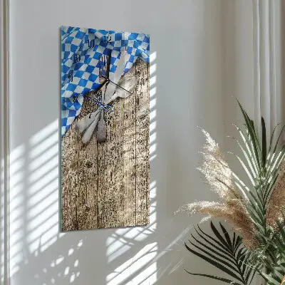 Glazen klok verticaal Beierse houten plaquette