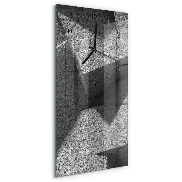 Verticale rechthoekige glazen wandklok Marmeren tafel