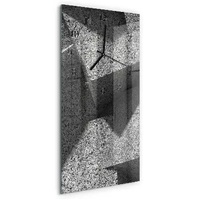 Verticale rechthoekige glazen wandklok Marmeren tafel