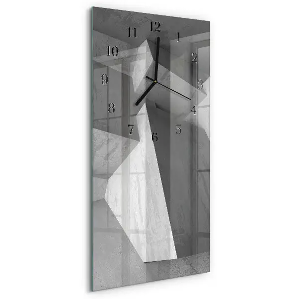 Verticale moderne glazen wandklok Marmer