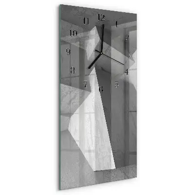 Verticale moderne glazen wandklok Marmer