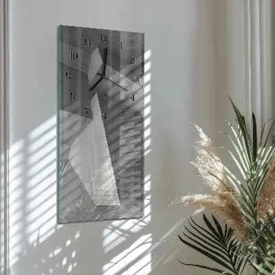 Verticale moderne glazen wandklok Marmer