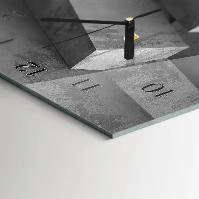 Verticale moderne glazen wandklok Marmer