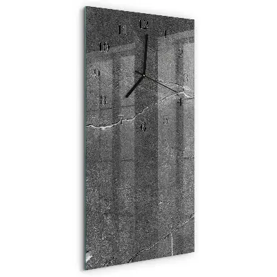 Verticale moderne glazen wandklok Stenen muur