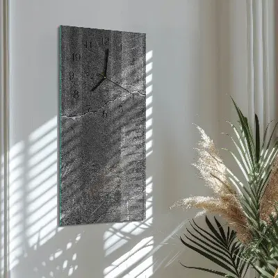 Verticale moderne glazen wandklok Stenen muur