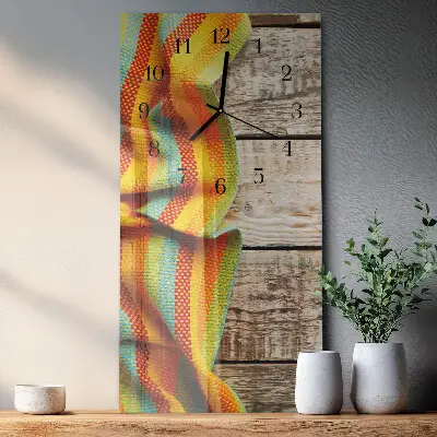 Glazen klok verticaal Houten stof
