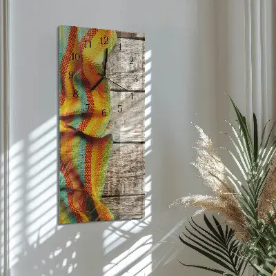 Glazen klok verticaal Houten stof