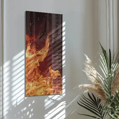 Glazen klok verticaal Vuur
