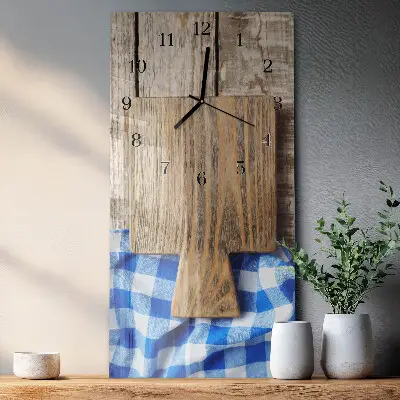 Verticale moderne glazen wandklok Snijplanken