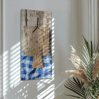 Verticale moderne glazen wandklok Snijplanken