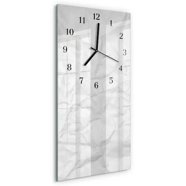 Verticale moderne glazen wandklok Papier