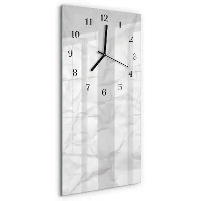 Verticale moderne glazen wandklok Papier