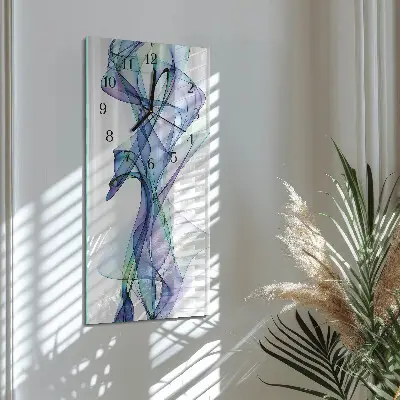 Verticale rechthoekige glazen wandklok Patroon
