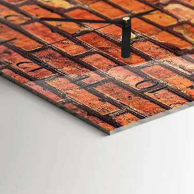 Verticale moderne glazen wandklok Bakstenen muur