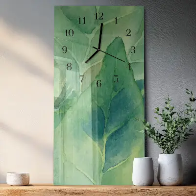 Decoratieve glazen klok verticaal Bladeren