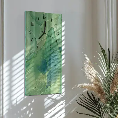 Decoratieve glazen klok verticaal Bladeren