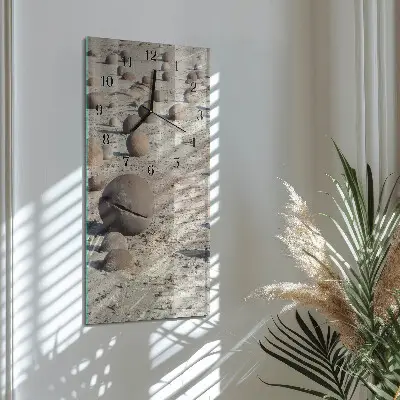 Decoratieve glazen klok verticaal Strandstenen