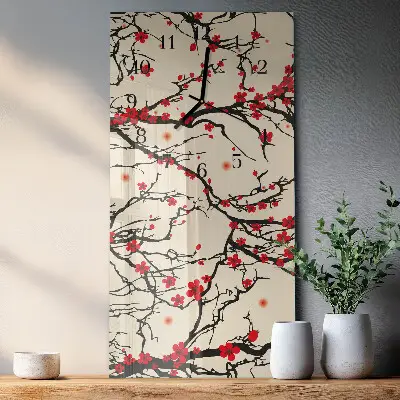 Rechthoekige glas klok verticaal Bloemenpatroon