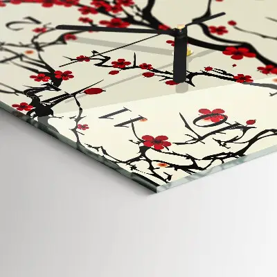 Rechthoekige glas klok verticaal Bloemenpatroon