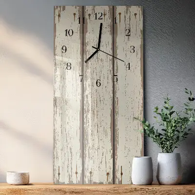 Glazen klok verticaal Houten planken