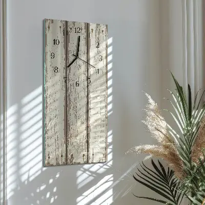 Glazen klok verticaal Houten planken