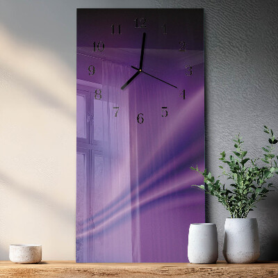 Decoratieve glazen klok verticaal Paarse golven