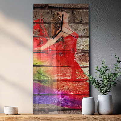Decoratieve glazen klok verticaal Baksteen