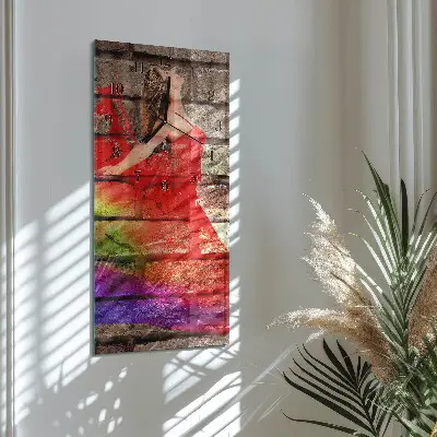 Decoratieve glazen klok verticaal Baksteen
