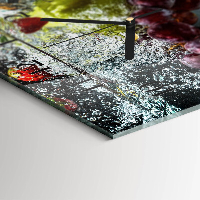 Horizontale glazen wandklok Enkelvoudige vrucht