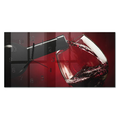 Horizontale wandklok glas Wijnvat