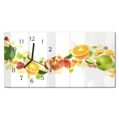 Horizontale wandklok glas Fruitmix