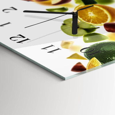 Horizontale wandklok glas Fruitmix