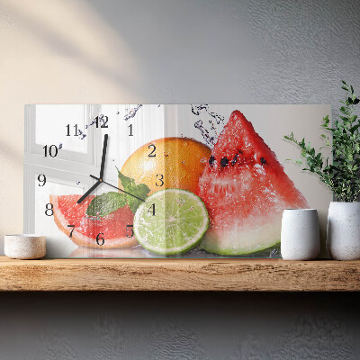 Wandklok glas langwerpig horizontaal Sappige oogst