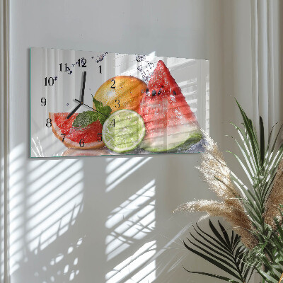 Wandklok glas langwerpig horizontaal Sappige oogst